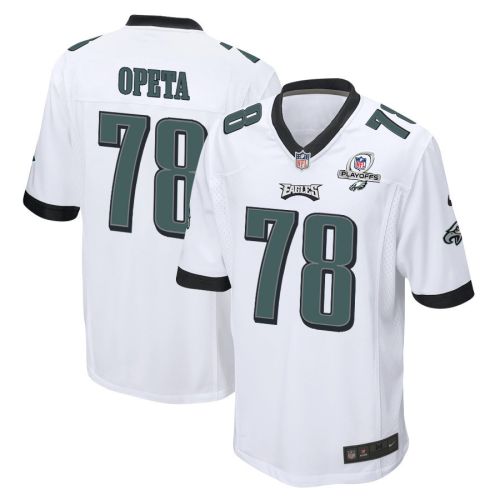 Sua Opeta 78 Philadelphia Eagles 2023 Playoffs Patch Game Men Jersey - White