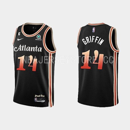 Atlanta Hawks 14 AJ Griffin 2022-23 City Edition Black Men Jersey