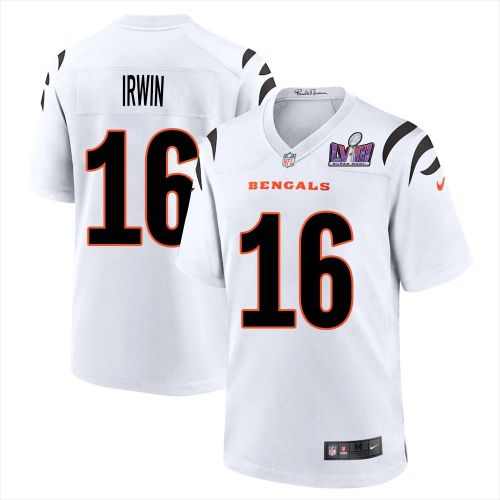 Trenton Irwin 16 Cincinnati Bengals Super Bowl LVIII Men Away Limited Jersey - White