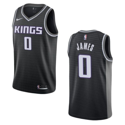 Men's Sacramento Kings 0 Justin James Statement Swingman Jersey - Black