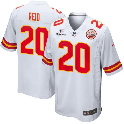 Justin Reid 20 Kansas City Chiefs 2023 Playoffs Patch Game Men Jersey - White