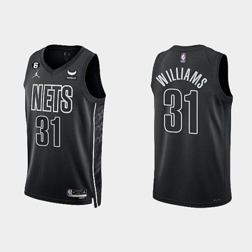 Brooklyn Nets 31 Alondes Williams 2022-23 Statement Edition Black Men Jersey