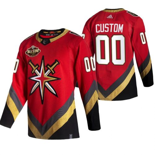 Men Vegas Golden Knights 00 Custom 2023 All-Star Red Jersey Reverse Retro Jersey