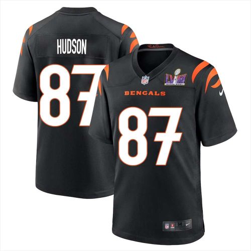 Tanner Hudson 87 Cincinnati Bengals Super Bowl LVIII Men Home Limited Jersey - Black