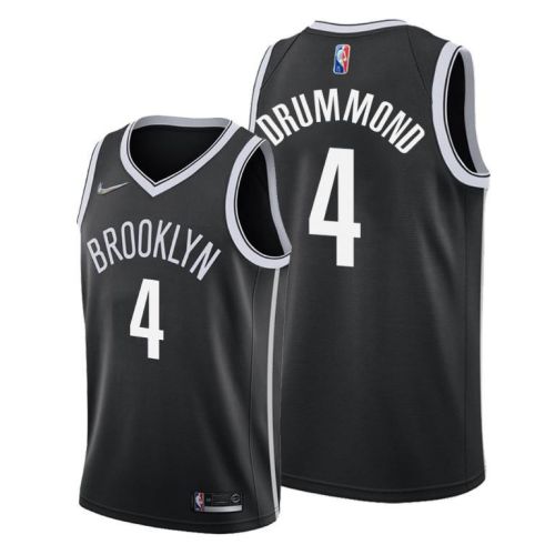 Andre Drummond 4 Brooklyn Nets Icon Edition Black Jersey 2022 Trade - Men Jersey