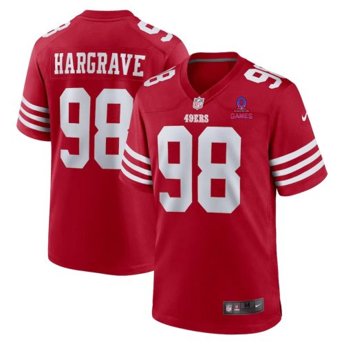 Javon Hargrave 98 San Francisco 49ers 2024 Pro Bowl Patch Game Men Jersey - Scarlet