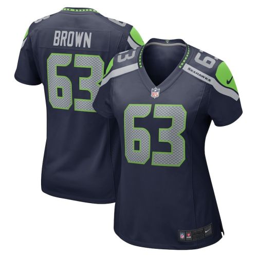 Evan Brown 63 Seattle Seahawks Women's Game Jersey - College Navy