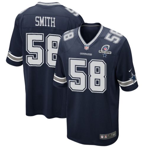 Mazi Smith 58 Dallas Cowboys 2023 Playoffs Patch Game Men Jersey - Navy