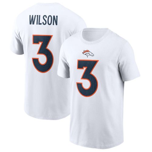 Russell Wilson 3 Denver Broncos Player Name & Number T-Shirt - White