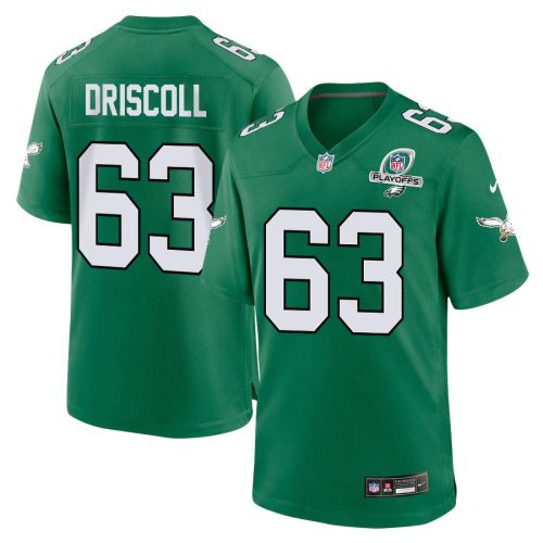 Jack Driscoll 63 Philadelphia Eagles 2023 Playoffs Patch Alternate Game Men Jersey - Kelly Green