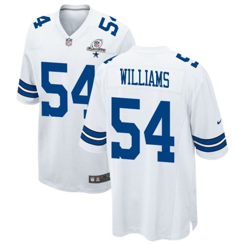 Sam Williams 54 Dallas Cowboys 2023 Playoffs Patch Game Men Jersey - White