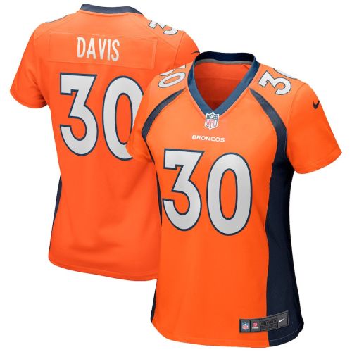 Terrell Davis 30 Denver Broncos Women Game Retired Jersey - Orange