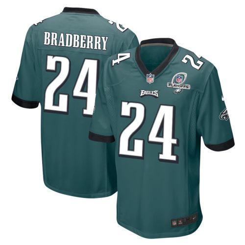 James Bradberry 24 Philadelphia Eagles 2023 Playoffs Patch Game Men Jersey - Midnight Green