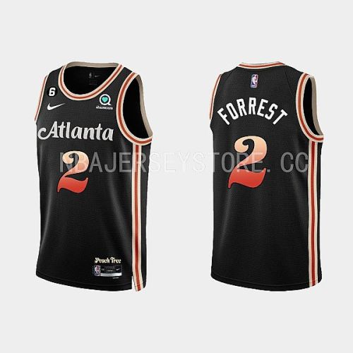 Atlanta Hawks 2 Trent Forrest 2022-23 City Edition Black Men Jersey