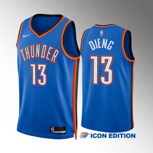 Oklahoma City Thunder Ousmane Dieng 13 2022-23 Icon Edition Blue Men Jersey Swingman