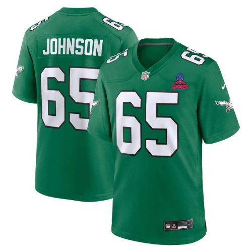 Lane Johnson 65 Philadelphia Eagles 2024 Pro Bowl Patch Alternate Game Men Jersey - Kelly Green