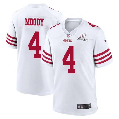 Jake Moody 4 San Francisco 49ers 2024 Divisional Patch Game Men Jersey - White