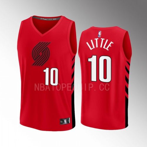 Portland Trail Blazers 10 Nassir Little Statement Edition Men Jersey 2022-23 Fast Break Player Red