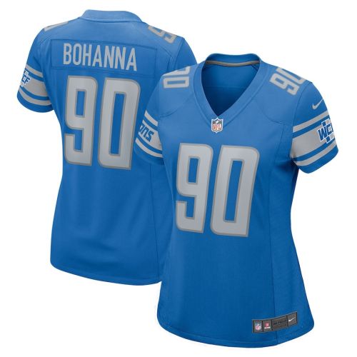 Quinton Bohanna 90 Detroit Lions Women Team Game Jersey - Blue