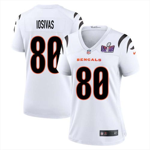 Andrei Iosivas 80 Cincinnati Bengals Super Bowl LVIII Women Away Limited Jersey - White