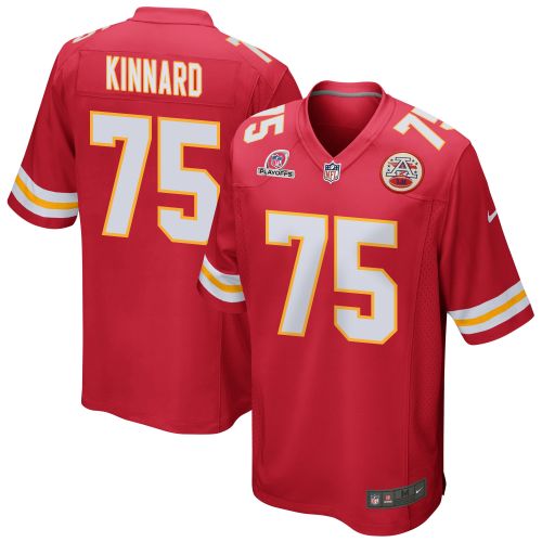 Darian Kinnard 75 Kansas City Chiefs 2023 Playoffs Patch Game Men Jersey - Red