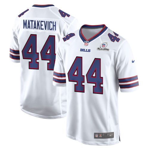 Tyler Matakevich 44 Buffalo Bills 2023 Playoffs Patch Game Men Jersey - White