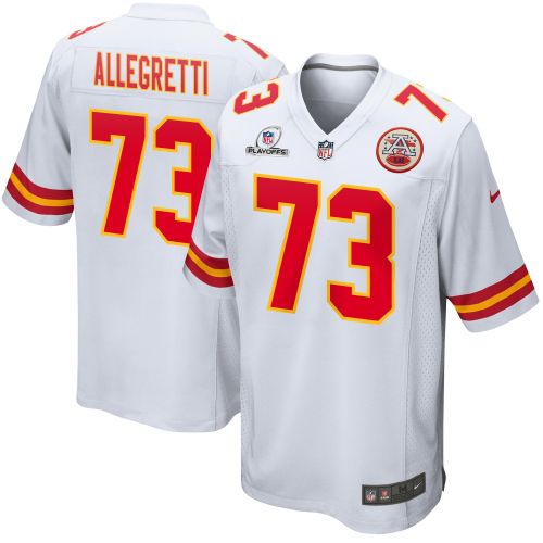 Nick Allegretti 73 Kansas City Chiefs 2023 Playoffs Patch Game Men Jersey - White