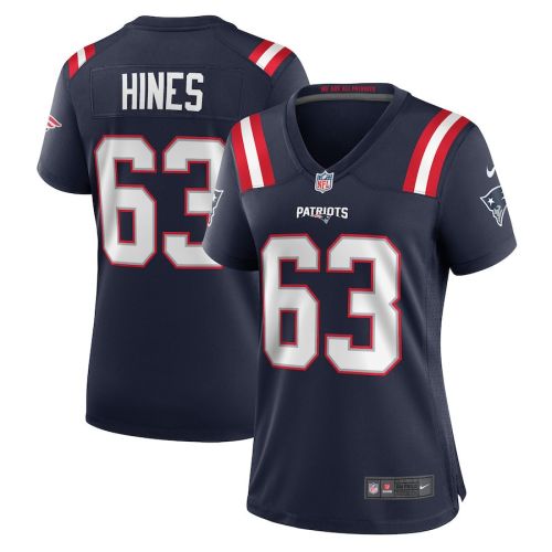 Chasen Hines 63 New England Patriots Women Game Jersey - Navy