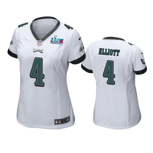 Jake Elliott 4 Philadelphia Eagles Super Bowl LVII White Game Jersey - Women