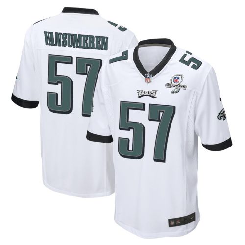 Ben VanSumeren 57 Philadelphia Eagles 2023 Playoffs Patch Game Men Jersey - White