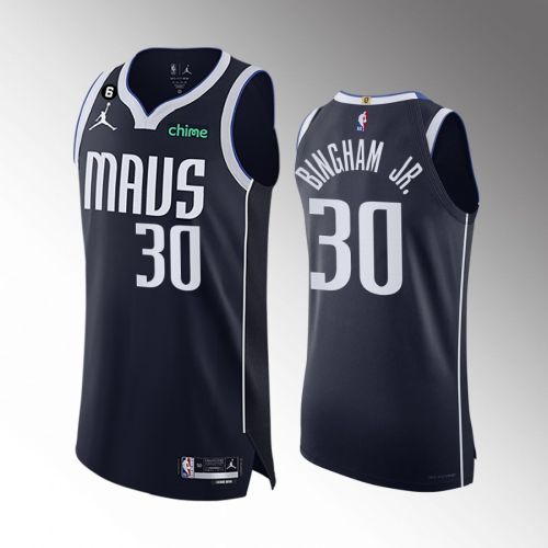 Dallas Mavericks 30 Marcus Bingham Jr. Navy Men Jersey 2022-23 Statement Edition