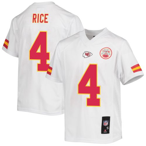 Rashee Rice 4 Kansas City Chiefs Game Jersey - Youth, White