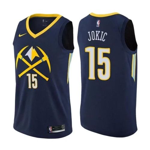 Nuggets Male Nikola Jokic 15 City Edition Navy Jersey