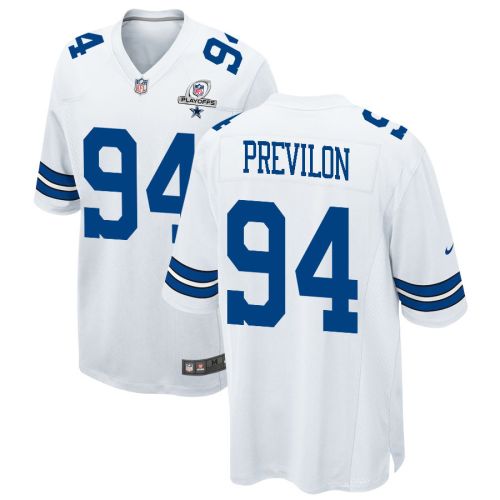 Willington Previlon 94 Dallas Cowboys 2023 Playoffs Patch Game Men Jersey - White