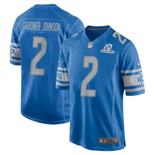 C.J. Gardner-Johnson 2 Detroit Lions 2024 Divisional Patch Game Men Jersey - Blue