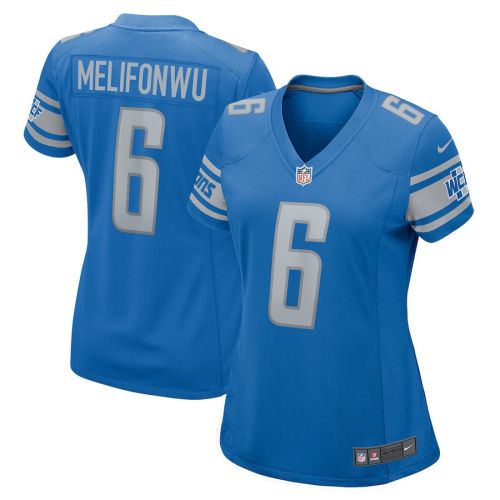 Ifeatu Melifonwu 6 Detroit Lions Women Team Game Jersey - Blue