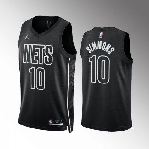 Ben Simmons 10 2022-23 Brooklyn Nets Black Statement Edition Men Jersey Swingman