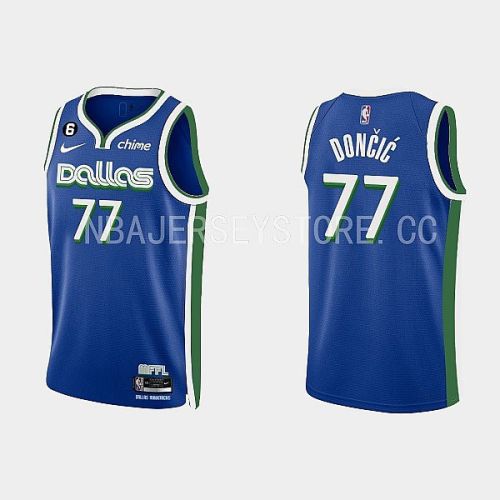 Dallas Mavericks 77 Luka Doncic 2022-23 City Edition Royal Men Jersey