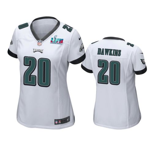 Brian Dawkins 20 Philadelphia Eagles Super Bowl LVII White Game Jersey - Women