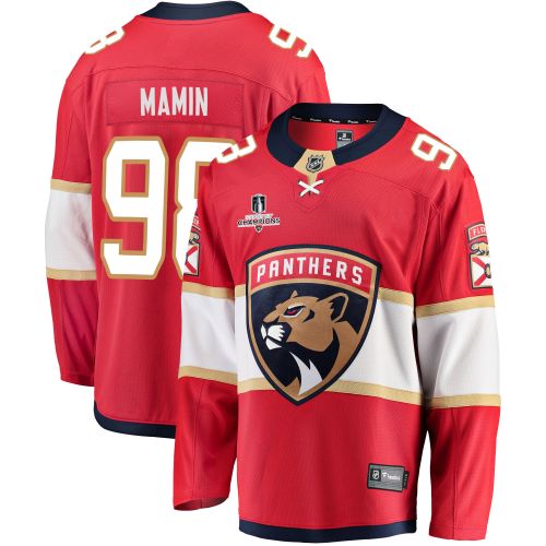 Florida Panthers Maxim Mamin 98 Home 2023 Stanley Cup Champions Breakaway Men Jersey - Red