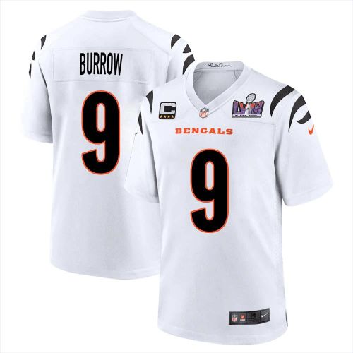 Joe Burrow 9 Cincinnati Bengals Super Bowl LVIII Men Away Limited Jersey - White