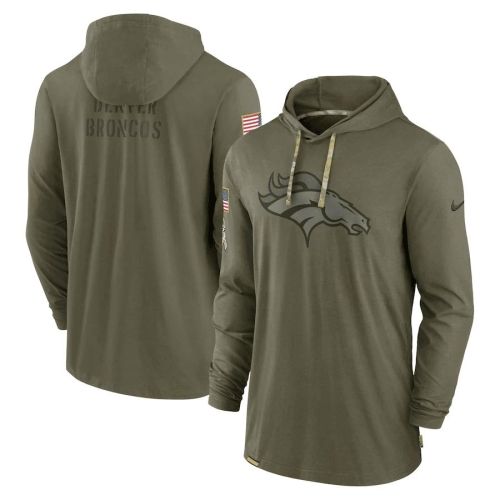 Men Denver Broncos 2022 Salute to Service Tonal Pullover Hoodie - Olive