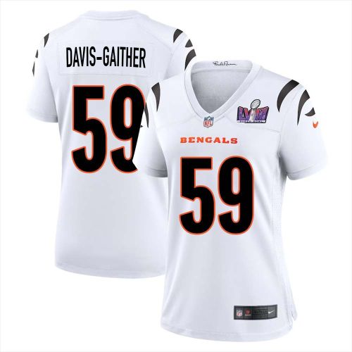 Akeem Davis-Gaither 59 Cincinnati Bengals Super Bowl LVIII Women Away Limited Jersey - White