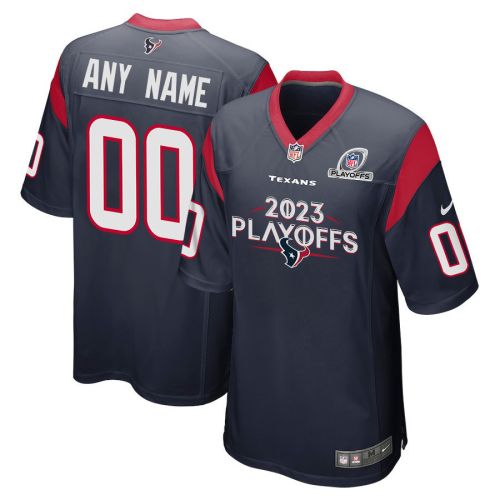 Houston Texans 2023 Playoffs Game Men Custom Jersey - Navy