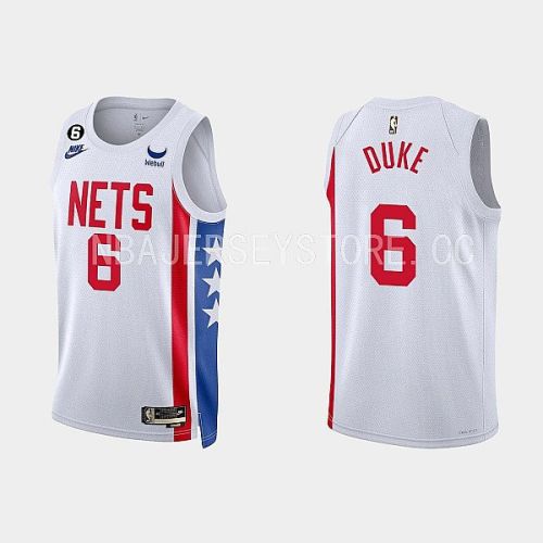 Brooklyn Nets 6 David Duke Jr. 2022-23 Classic Edition White Men Jersey