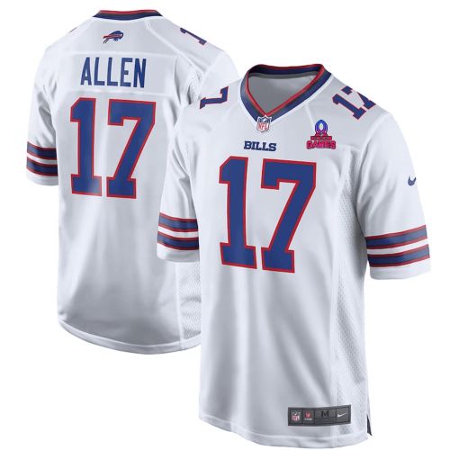 Josh Allen 17 Buffalo Bills 2024 Pro Bowl Patch Game Men Jersey - White