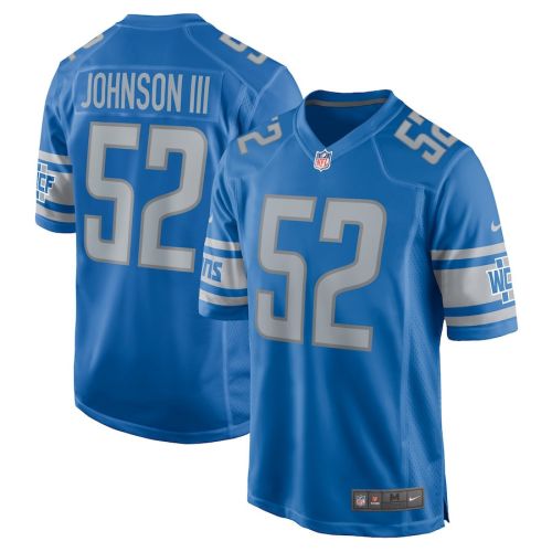 Raymond Johnson III 52 Detroit Lions Men's Team Game Jersey - Blue