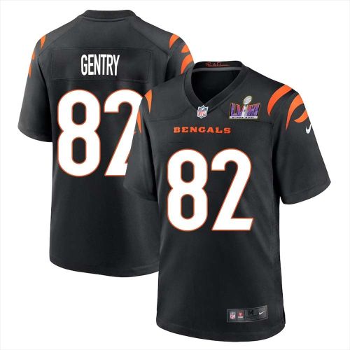 Zach Gentry 82 Cincinnati Bengals Super Bowl LVIII Men Home Limited Jersey - Black