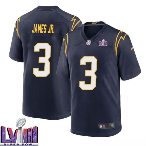 Derwin James Jr. 3 Los Angeles Chargers Super Bowl LVIII Men Alternate Game Jersey - Navy