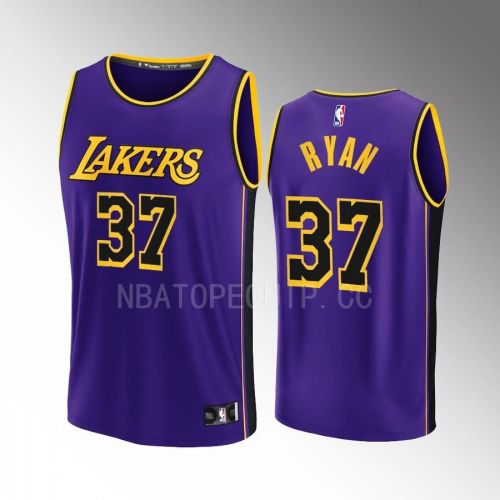 Los Angeles Lakers 37 Matt Ryan Statement Men Jersey 2022-23 Fast Break Purple